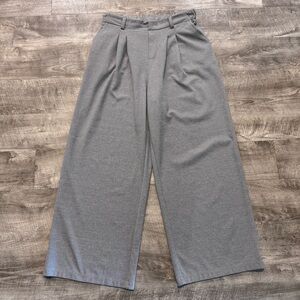 Halara High Waisted Wide Waistband Wide Leg Knit Gray Pants Womens Sz. L